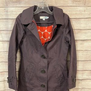 Boden Brown Button and Zip Rain Jacket size 2R